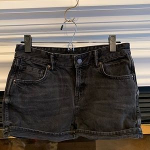 All saints black denim shorts 29